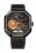 Čierne pánske hodinky Agelocer Watches s gumovým pásikom Volcano Series Black / Orange 44.5MM Automatic