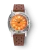 Men's silver Nivada Grenchen watch with leather strap Orange Depthmaster 14127A23 39MM Automatic