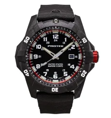 Relógio ProTek Watches preto para homem com elástico Official USMC Series 1012 42MM