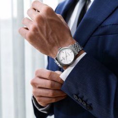 Stříbrné pánské hodinky Epos s ocelovým páskem Emotion 3390.152.20.10.30 41MM Automatic