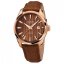 Men's gold Epos watch with leather strap Passion 3401.132.24.17.27 43 MM Automatic