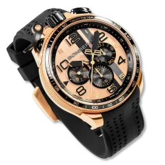 Zlaté pánske hodinky Bomberg Watches s gumovým pásikom SPA 45MM