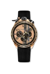 Goldene Herrenuhr Bomberg Watches mit Gummiband SPA 45MM