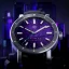 Men's silver Henryarcher watch with rubber strap Nordlys - Meteorite Neon Astra 42MM Automatic
