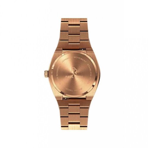 Złoty zegarek męski Paul Rich ze stalowym paskiem Star Dust Frosted - Rose Gold 45MM