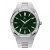 Montre Paul Rich pour homme en argent avec bracelet en acier Frosted Star Dust - Green Silver 42MM