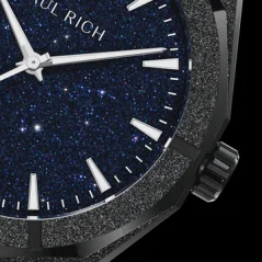 Relógio Paul Rich preto para homem com pulseira de aço Frosted Star Dust II - Black 43MM