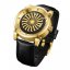 Zlatni muški Zinvo satovi s remenom od prave kože Blade 12K - Black 44MM