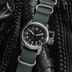 Relógio Praesidus prata para homem com pulseira de nylon A-5 UDT: OG-107 NATO 38MM Automatic