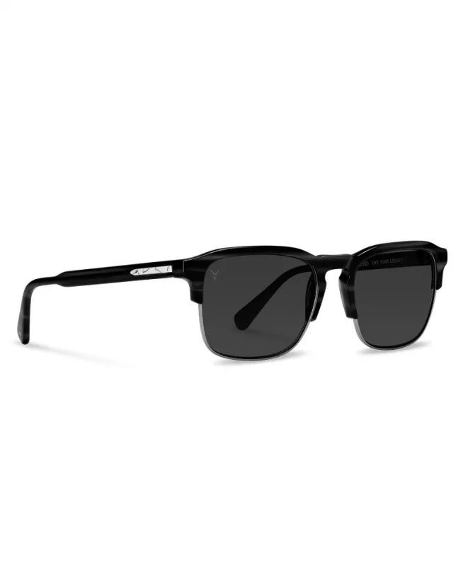 Black men's Vincero sunglasses The Villa - Black Smoke / Silver