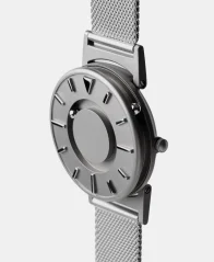 Montre Eone pour homme en argent avec bracelet en acier Bradley Mesh - Silver 40MM
