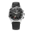 Men's silver Vulcain watch with leather strap Nautical Heritage Black Beige Patina Steel Triple Caseback - Black Plain 42MM Automatic