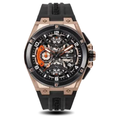 Men's black Ralph Christian watch with a rubber band The Apex Chrono - Rose Gold Eclipse 46MM