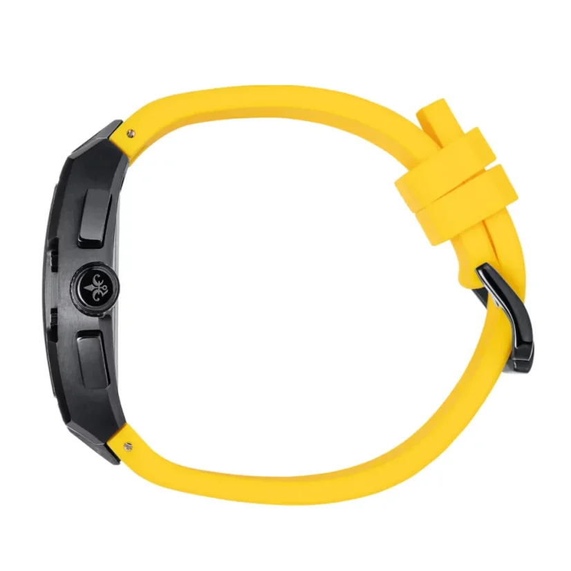 Men's black Ralph Christian watch with a rubber band The Intrepid Sport - Electric Yellow 42,5MM