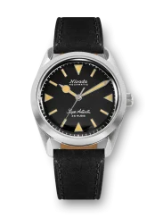 Relógio Nivada Grenchen prata para homens com pulseira de couro Super Antarctic 32024A17 38MM Automatic