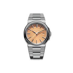 Men's silver Corniche watch with steel strap La Grande with Salmon dial 39MM