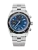 Men's silver Nivada Grenchen watch with steel strap CHRONOSPORT Blue 77003A45 38MM Automatic