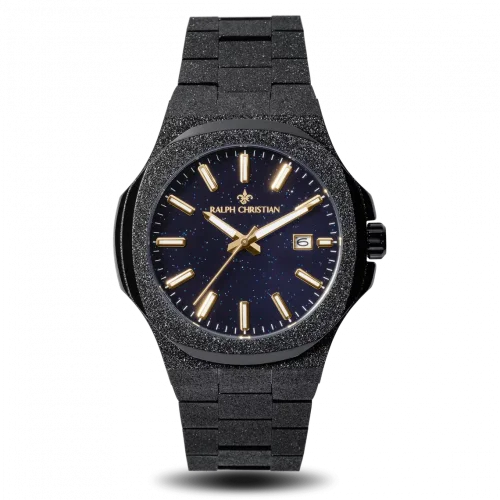Men's black Ralph Christian Watch with a steel strap The Frosted Stellar - Black 42,5MM