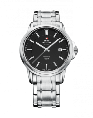 Men's silver Swiss Military Hanowa watch with steel strap SM34039.01 40MM