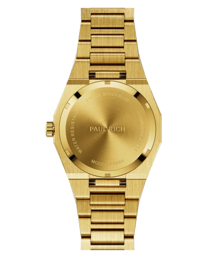 Relógio Paul Rich ouro para homem com bracelete em aço Star Dust II Moonphase - Gold 43MM