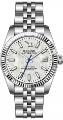 Stříbrné pánské hodinky Ocean X s ocelovým páskem NAVIGATOR NVS312 - Silver Automatic 39MM