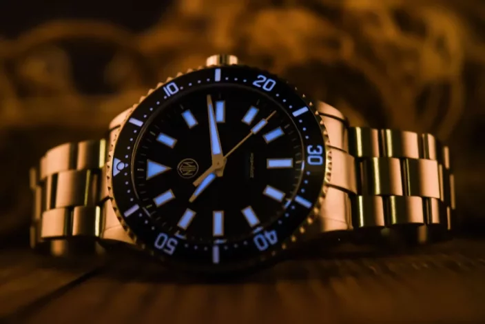 Relógio NTH Watches de prata para homem com pulseira de aço 2K1 Subs Thresher No Date - Black Automatic 43,7MM