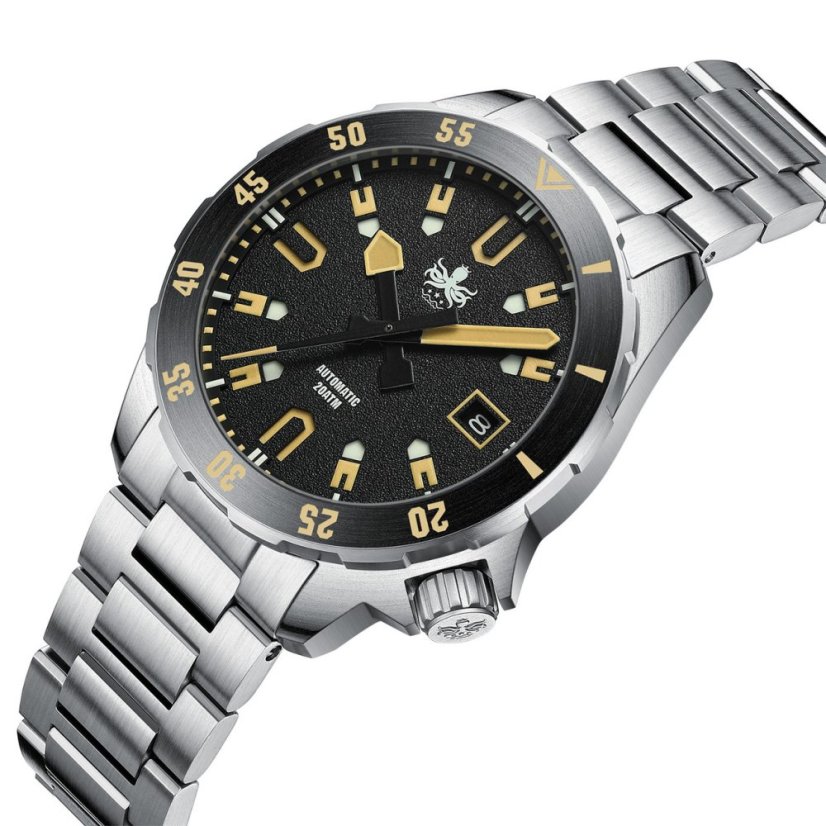 Stříbrné pánské hodinky Phoibos Watches s ocelovým páskem Apollo PY056C - Automatic 39MM