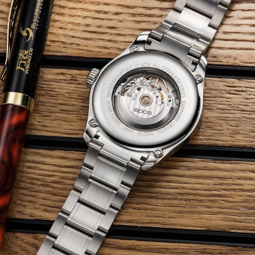 Strieborné pánske hodinky Epos s oceľovým pásikom Passion 3402.142.20.36.30 43MM Automatic