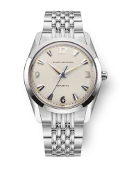 Relógio Nivada Grenchen prata para homens com pulseira de aço Antarctic 35001M04 35MM