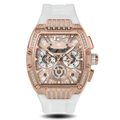 Zlaté pánské hodinky Ralph Christian s gumovým páskem The Intrepid Sport Ice - Gilded White 42,5MM