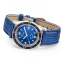 Stříbrné pánské hodinky Squale s koženým páskem Sub-39 Blue Leather - Silver 40MM Automatic