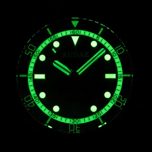 Męski srebrny zegarek Audaz Watches ze stalowym paskiem Seafarer ADZ-3030-04 - Automatic 42MM