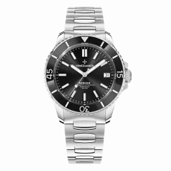Relógio masculino de prata Venezianico com bracelete de aço Nereide 3121504C Black 39MM Automatic