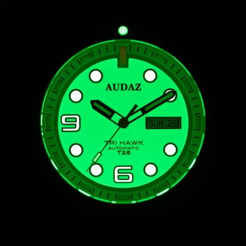 Męski srebrny zegarek Audaz Watches ze stalowym paskiem Tri Hawk ADZ-4010-03 - Automatic 43MM