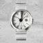 Reloj 22Designstudio Watches plata de caballero con correa de acero Concrete Sport Smoky White 45MM Automatic