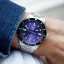 Muški srebrni sat Henryarcher Watches s čeličnim remenom Nordsø - Cosmic Purple Trinity Grey 40MM Automatic