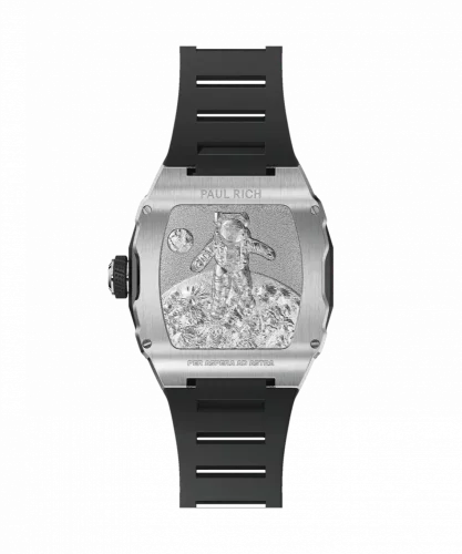 Montre homme Paul Rich Watch couleur argent avec caoutchouc Frosted Astro Abyss - Silver 42,5MM