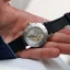 Strieborné pánske hodinky Henryarcher Watches s gumovým pásikom Nordlys - Meteorite Neon Astra 42MM Automatic