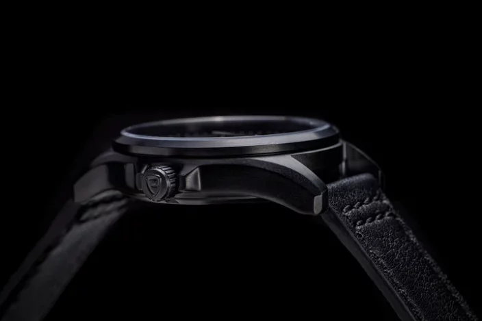 Czarny męski zegarek ProTek Watches ze skórzanym paskiem Field Series 3002 40MM