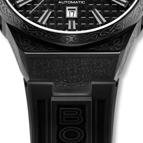 Relógio Bomberg Watches preto para homem com elástico DEEP NOIRE 43MM Automatic