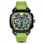 Orologio da uomo nero Ralph Christian con un braccialetto di gomma The Phantom Chrono - Lime Green 44MM