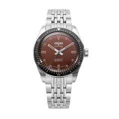 Montre Vulcain pour hommes en argent avec bracelet en acier Skindiver Nautique - Brown - Beads of Rice 44,5MM Automatic