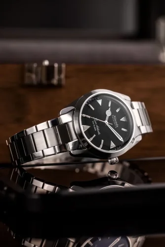 Męski srebrny zegarek Nivada Grenchen ze stalowym paskiem Super Antarctic 32025A04 38MM Automatic