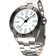 Men's silver NTH watch with steel strap 2K1 Subs Thresher No Date - White Automatic 43,7MM