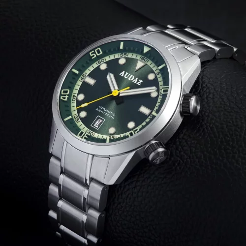 Strieborné pánske hodinky Audaz Watches s oceľovým pásikom Seafarer ADZ-3030-03 - Automatic 42MM