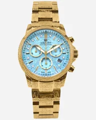 Relógio Louis XVI ouro para mulheres com pulseira de aço Palais Royale Woman With Diamond 6003 - Gold 38MM