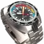 Miesten hopeinen NTH Watches -kello teräshihnalla DevilRay GMT With Date - Silver / Black Automatic 43MM