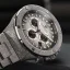 Montre Louis XVI pour homme en argent avec bracelet en acier Frosted Le Monarque 1212 - Silver 42MM
