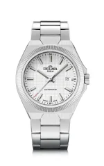 Muški srebrni sat Delma Watches s čeličnim pojasom Midland Silver / White 40,5MM