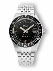 Reloj Nivada Grenchen plata de caballero con correa de acero Antarctic Diver 32038A04 38MM Automatic